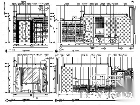 [山东]某奢华大酒店客房A施工图cad施工图下载【ID:161970130】