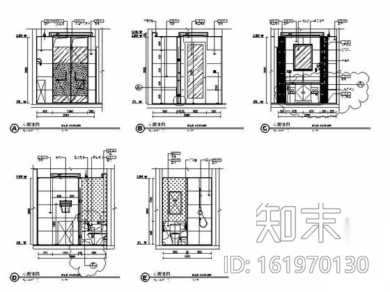 [山东]某奢华大酒店客房A施工图cad施工图下载【ID:161970130】