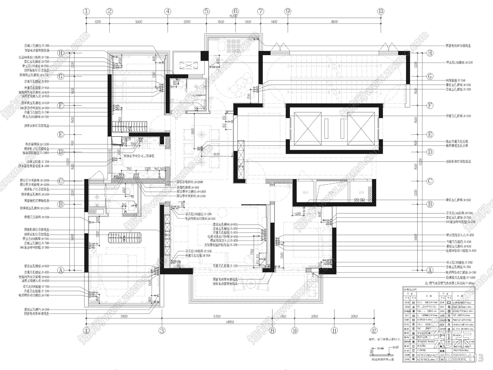 [南宁]150㎡新中式三居室样板房装修施工图施工图下载【ID:180362113】