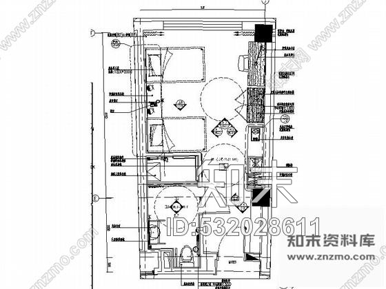 施工图吉林高档商务酒店无障碍客房装修图施工图下载【ID:532028611】