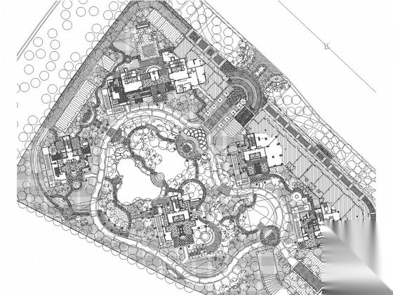 [杭州]城市高档居住区景观设计施工图施工图下载【ID:161061169】