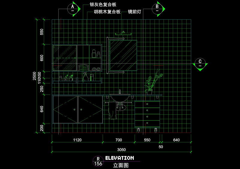 室内厨房立面cad图纸cad施工图下载【ID:149703128】