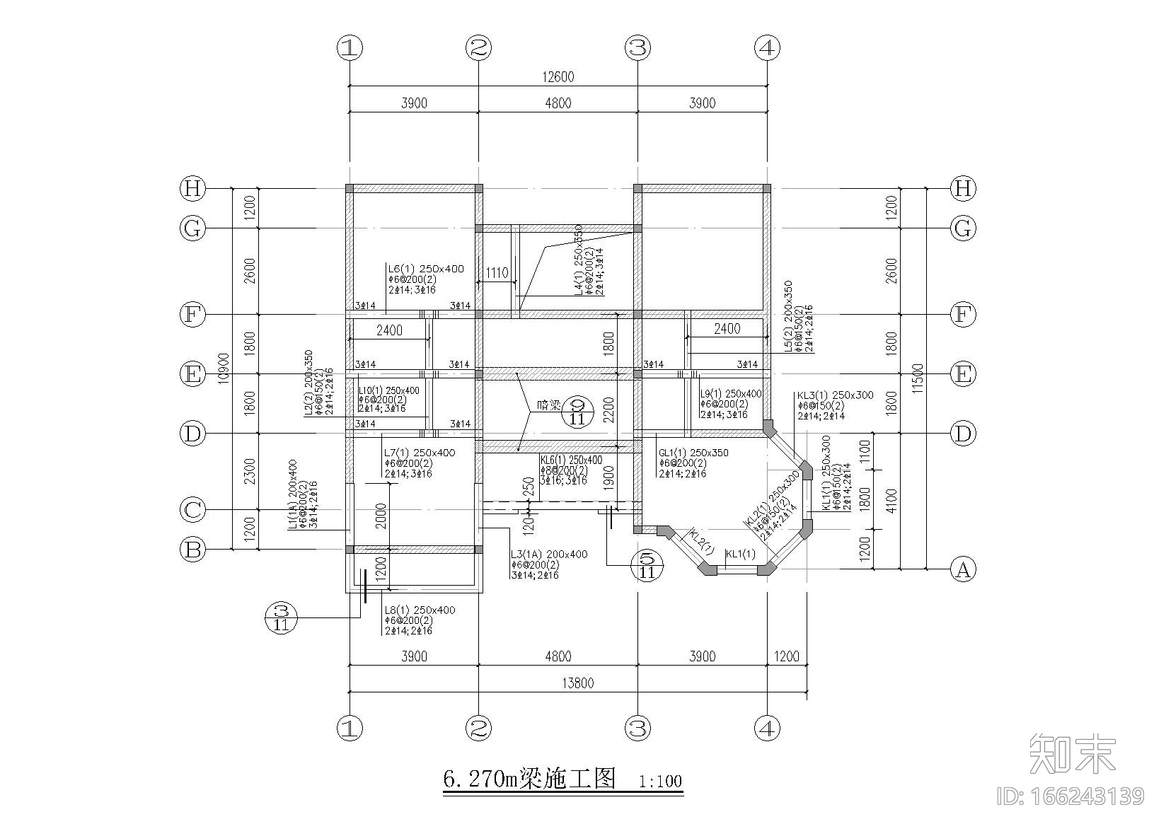 四层砖混结构别墅结构施工图施工图下载【ID:166243139】