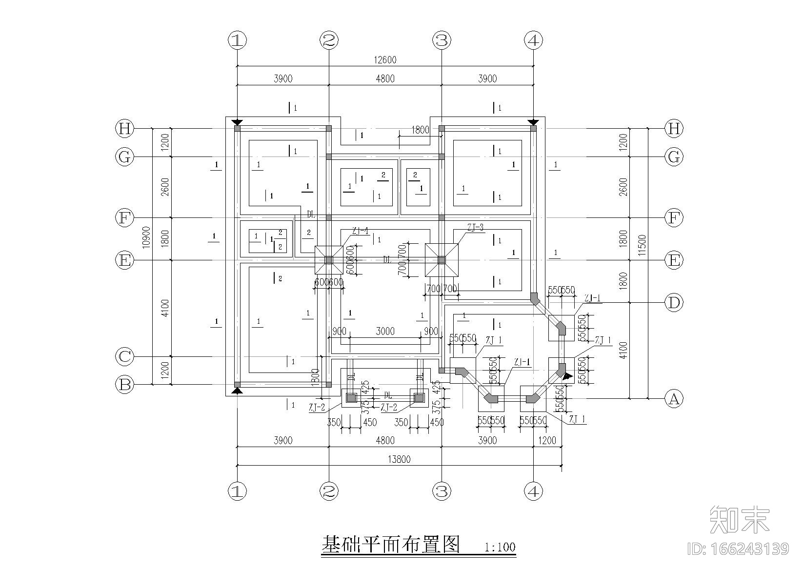 四层砖混结构别墅结构施工图施工图下载【ID:166243139】