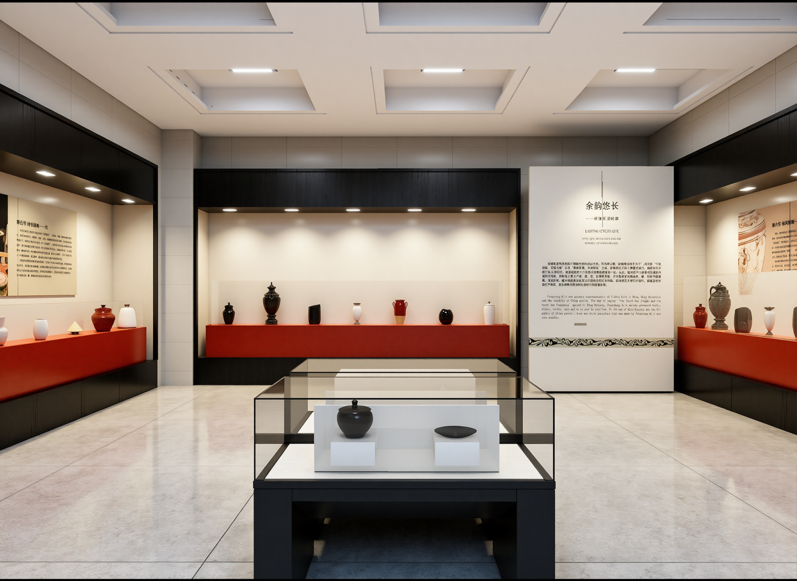 现代陶瓷展厅3D模型下载【ID:1214442433】