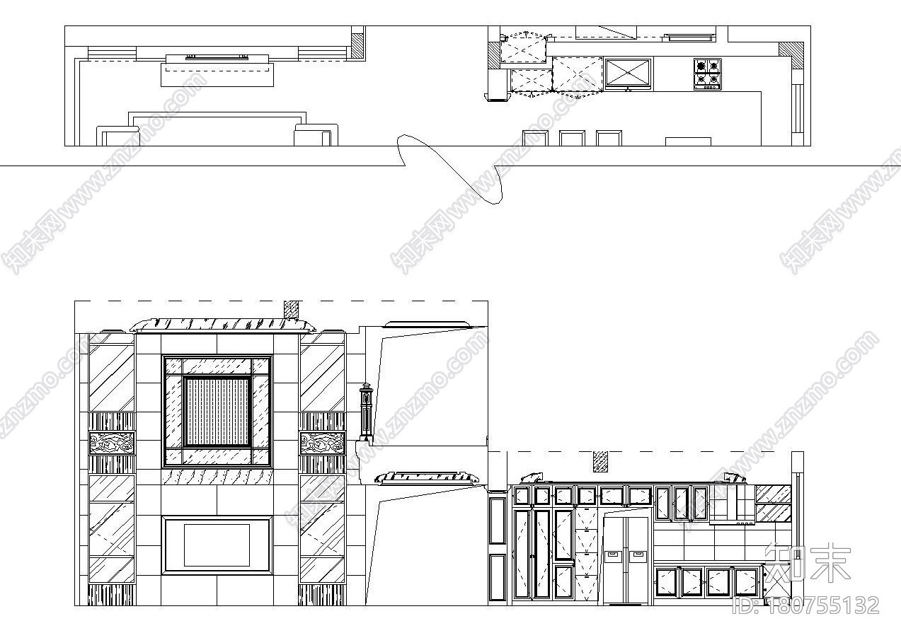 江南华府样板间装修施工图设计（附高清效果图）cad施工图下载【ID:180755132】