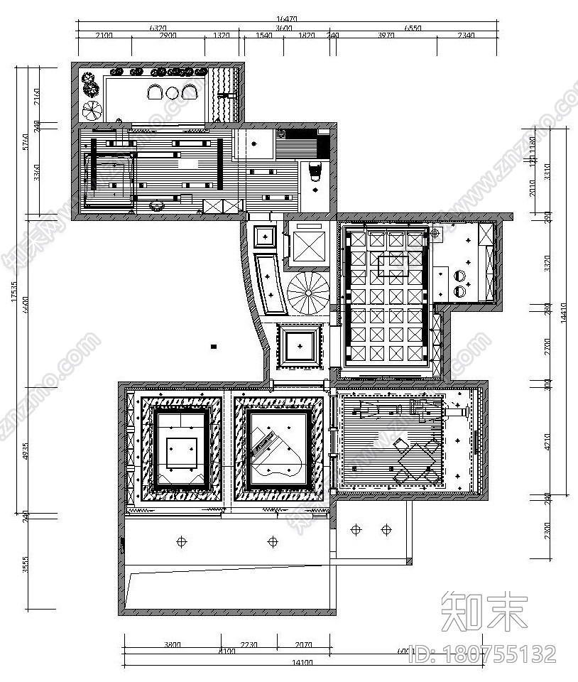 江南华府样板间装修施工图设计（附高清效果图）cad施工图下载【ID:180755132】