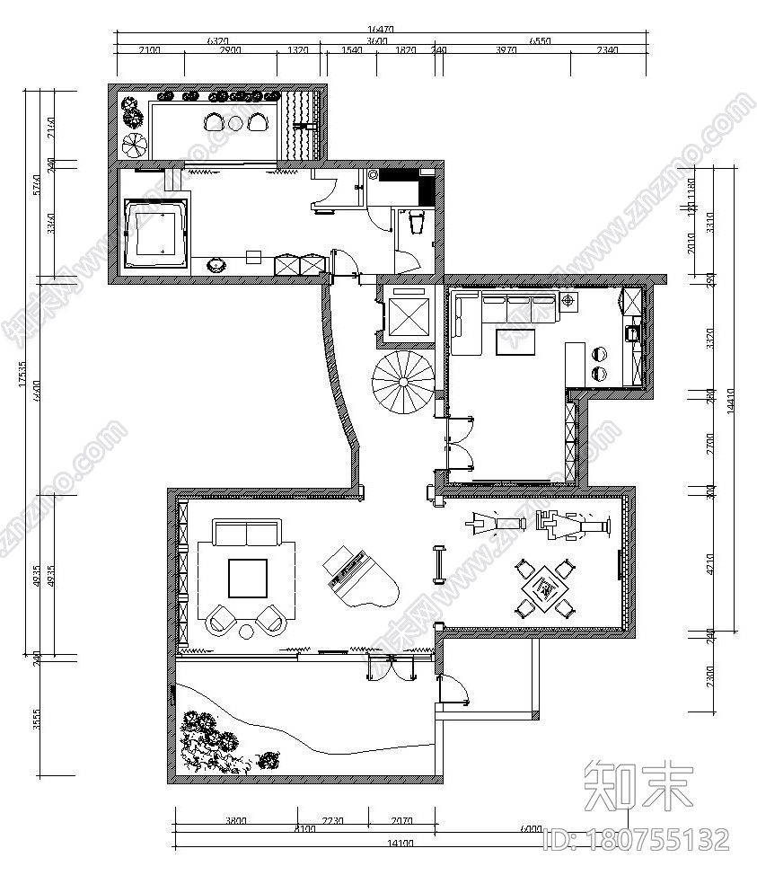 江南华府样板间装修施工图设计（附高清效果图）cad施工图下载【ID:180755132】