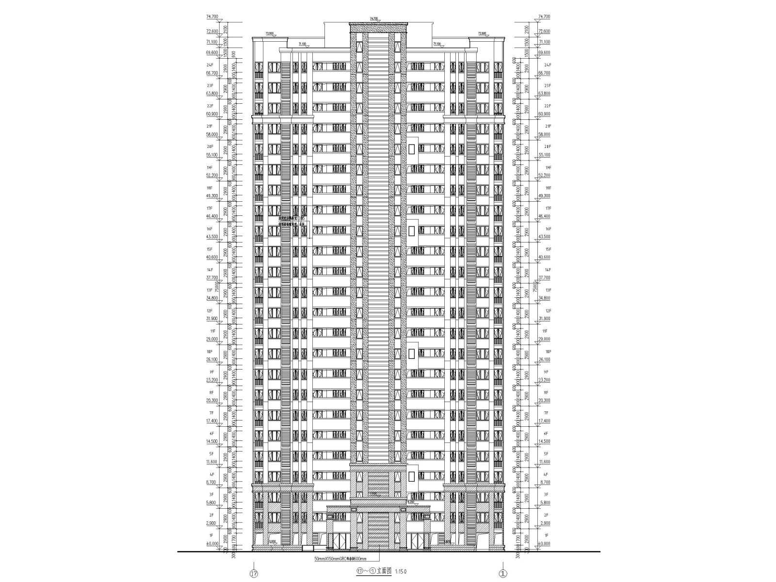 合肥高层住宅及商业配套设施建筑施工图cad施工图下载【ID:160579172】