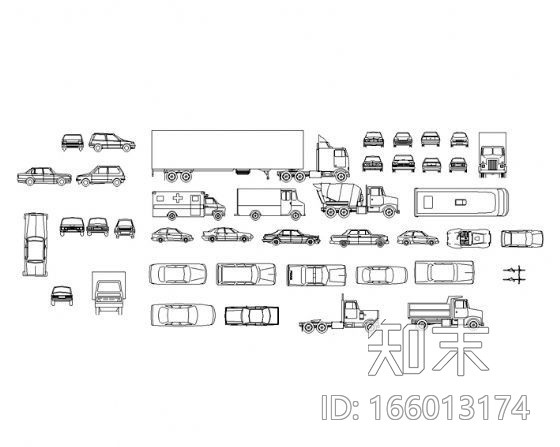 各式车图块集cad施工图下载【ID:166013174】