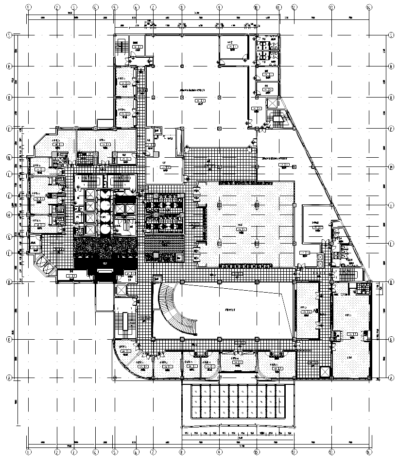 浙江某五星级酒店二层餐厅施工图cad施工图下载【ID:160708115】