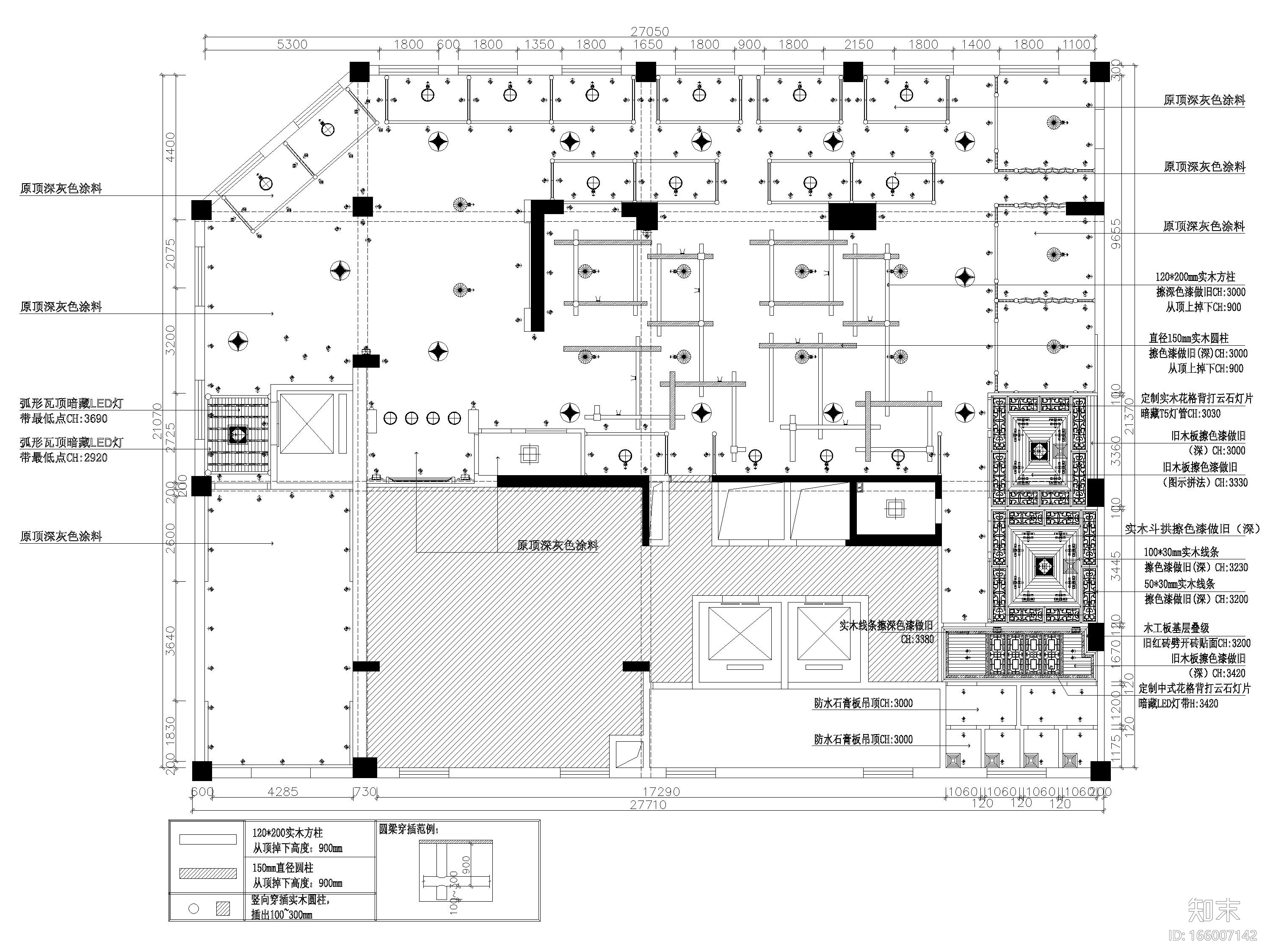 [甘肃]650㎡二层中式小龙坎火锅店施工图cad施工图下载【ID:166007142】