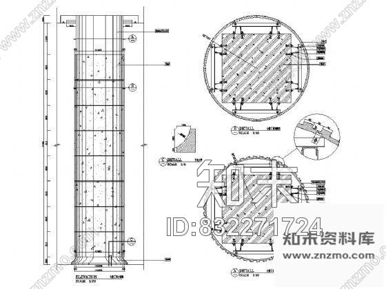 图块/节点石材装饰柱详图Ⅱcad施工图下载【ID:832271724】