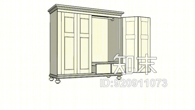 衣柜SU模型下载【ID:920911073】