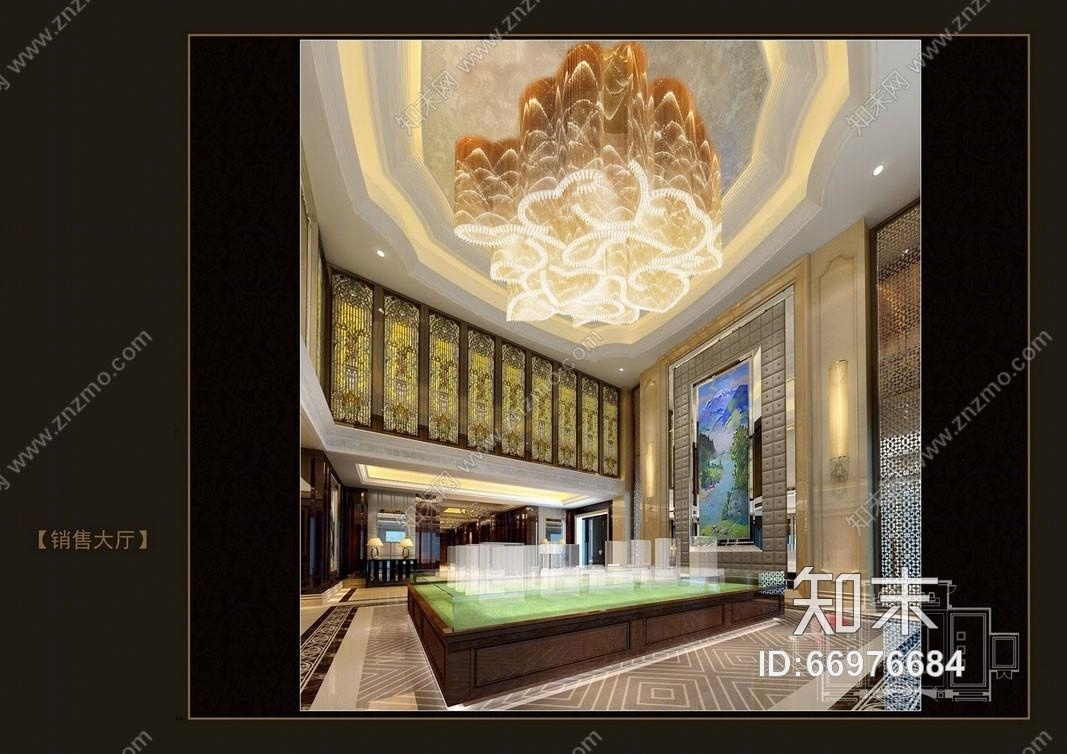金螳螂-滨江丽都桥语售楼部设计方案+CAD施工图纸+效果图cad施工图下载【ID:66976684】
