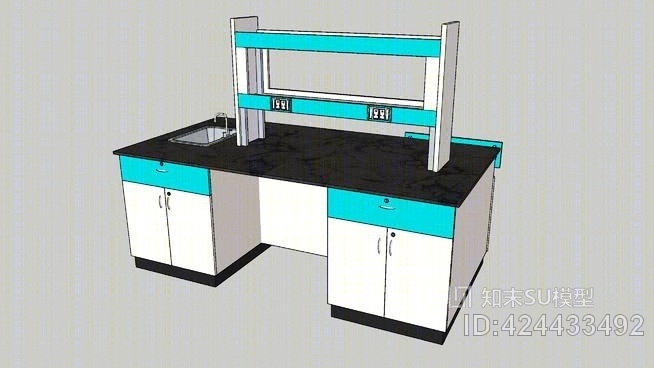 化学实验室I表2人试剂架和水槽SU模型下载【ID:424433492】