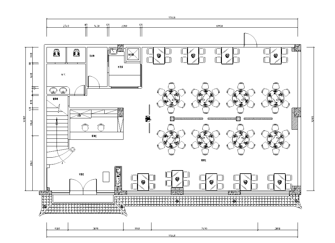 [四川]中式风格川菜馆室内装修设计施工图cad施工图下载【ID:161760195】