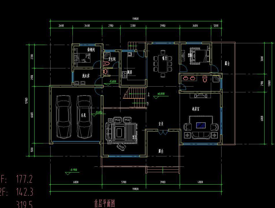 单家独院式别墅设计cad施工图下载【ID:149872127】