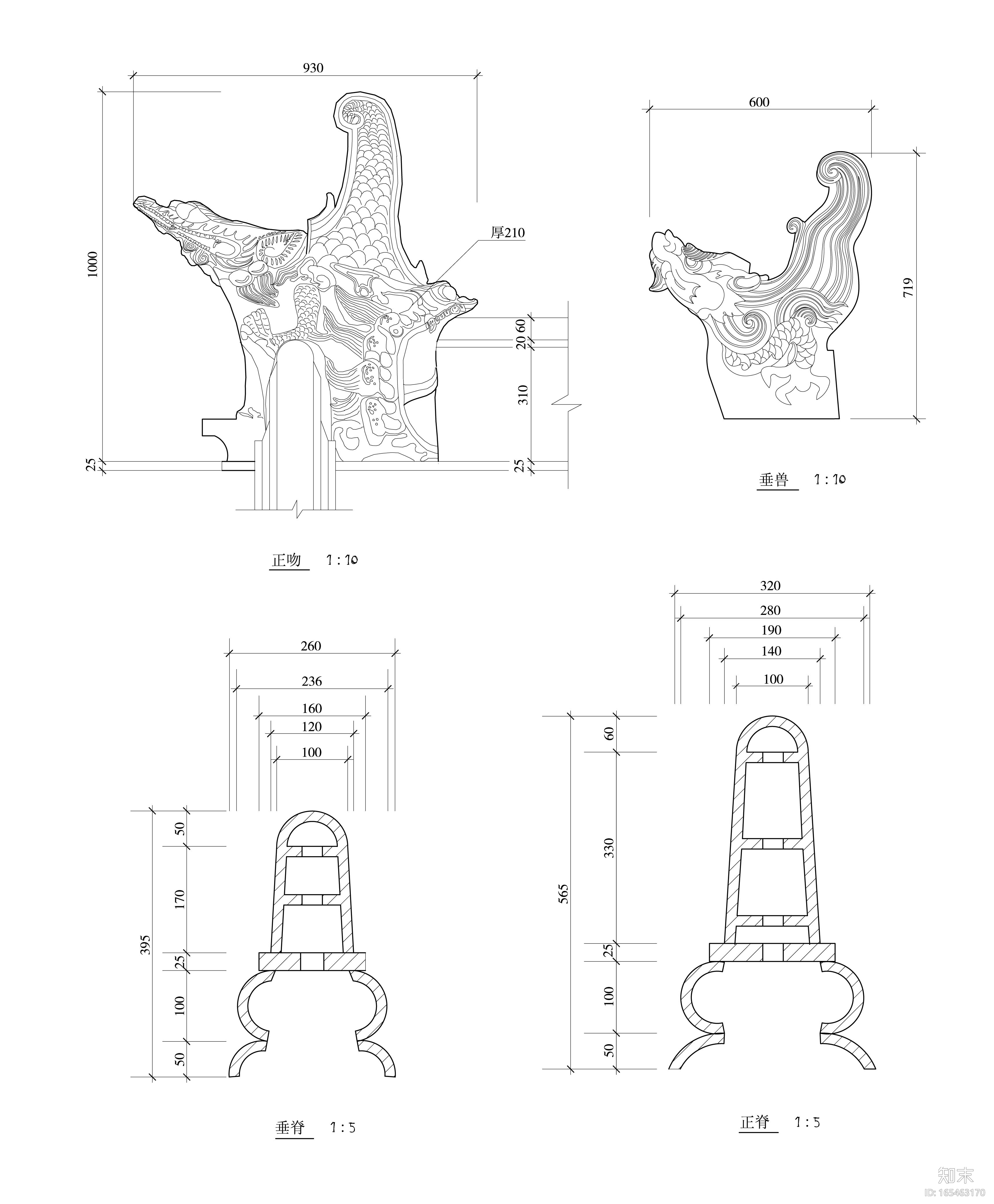 各类古建筑立面及节点超清线稿图施工图下载【ID:165463170】