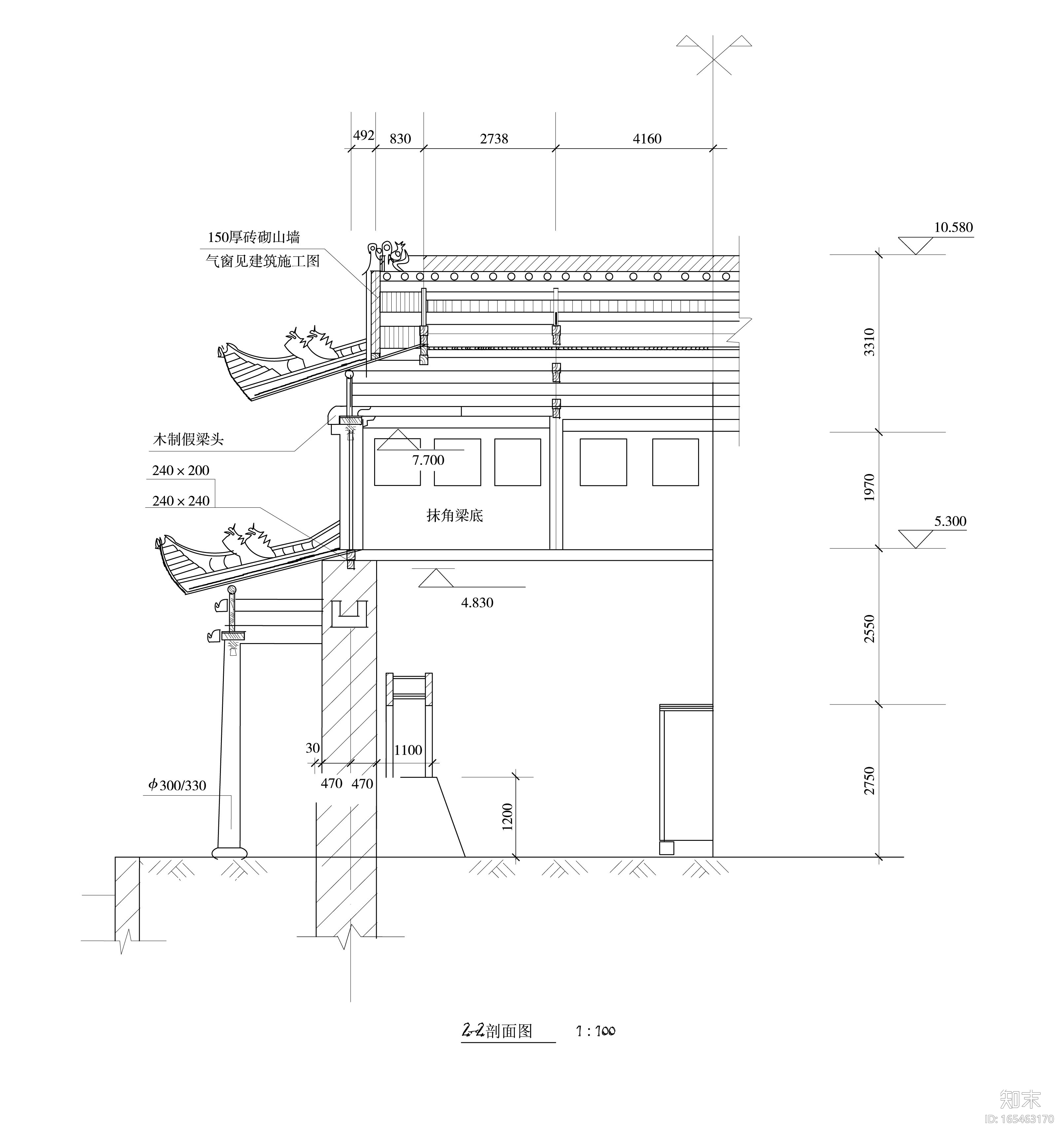 各类古建筑立面及节点超清线稿图施工图下载【ID:165463170】