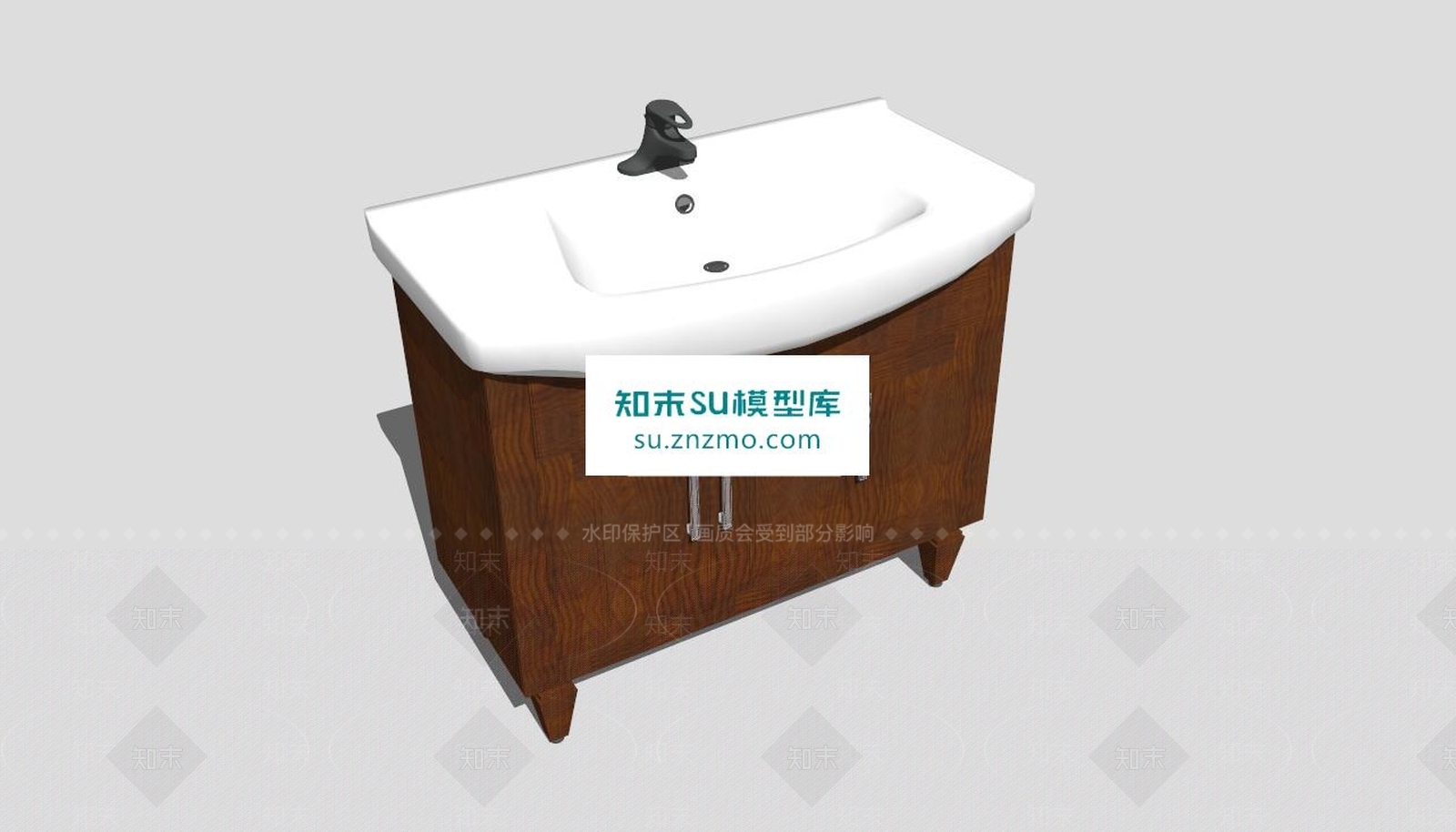 美式浴室柜SU模型下载【ID:173019209】