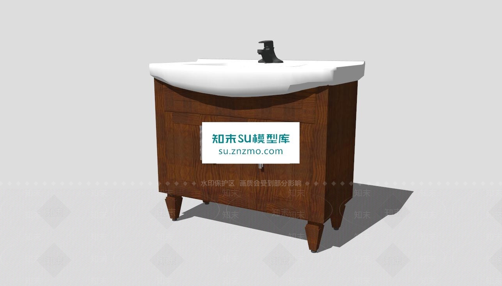 美式浴室柜SU模型下载【ID:173019209】