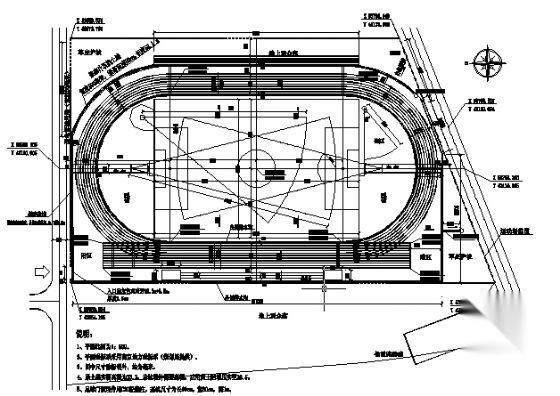 某塑胶田径场建筑施工图施工图下载【ID:164875155】