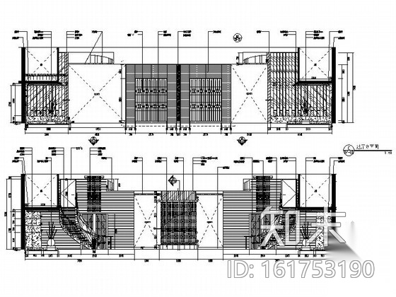 [陕西]新中式富贵华丽大型酒楼装饰施工图（含效果图）cad施工图下载【ID:161753190】