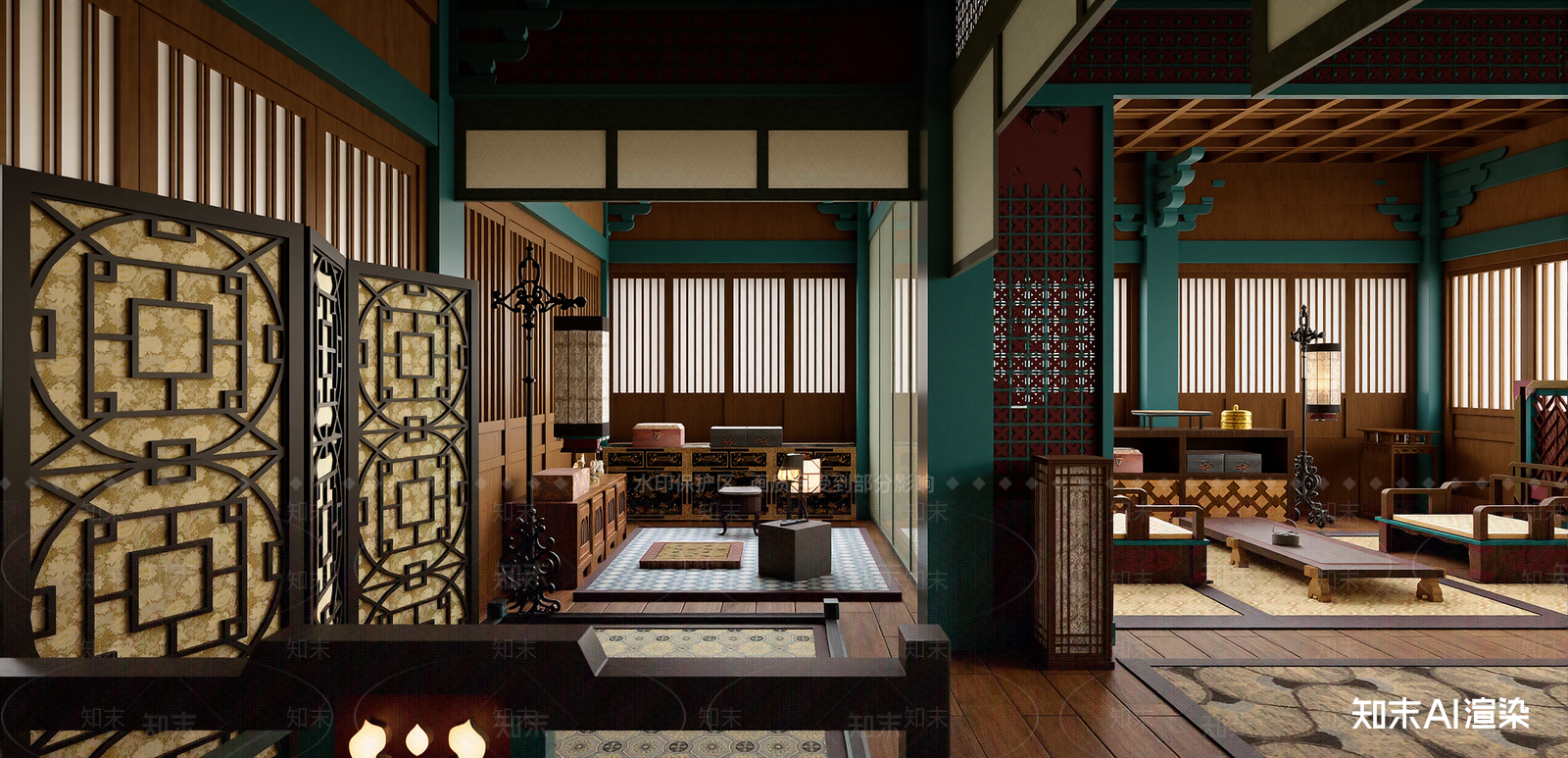 中式家居卧室SU模型下载【ID:1215940271】
