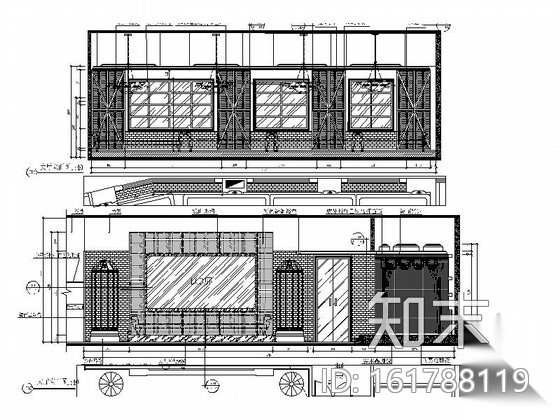 [福建]时尚酒吧某层室内装修施工图（含效果）cad施工图下载【ID:161788119】