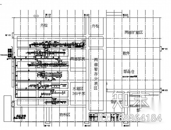 3#厂房总装区工位空调布置图cad施工图下载【ID:168364184】