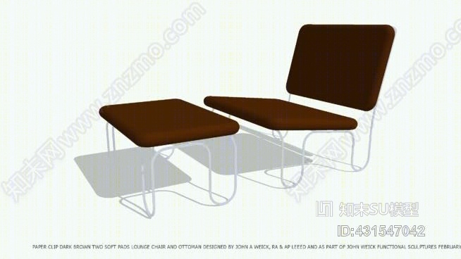 椅子休息室和奥斯曼暗棕色坐垫由约翰A韦克RASU模型下载【ID:431547042】