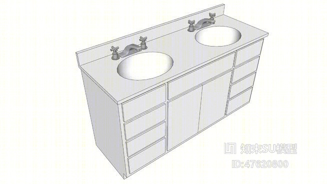 洗手台SU模型下载【ID:47620800】