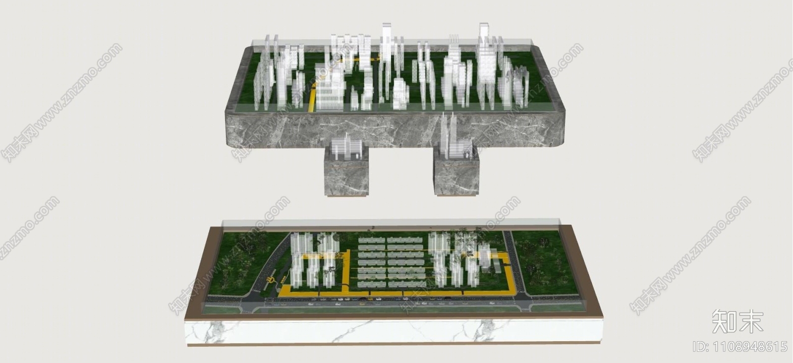 现代售楼处沙盘SU模型下载【ID:1108948615】