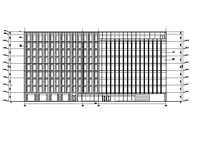 [浙江]高层框架结构幕墙立面商务办公楼建筑施工图施工图下载【ID:149958149】