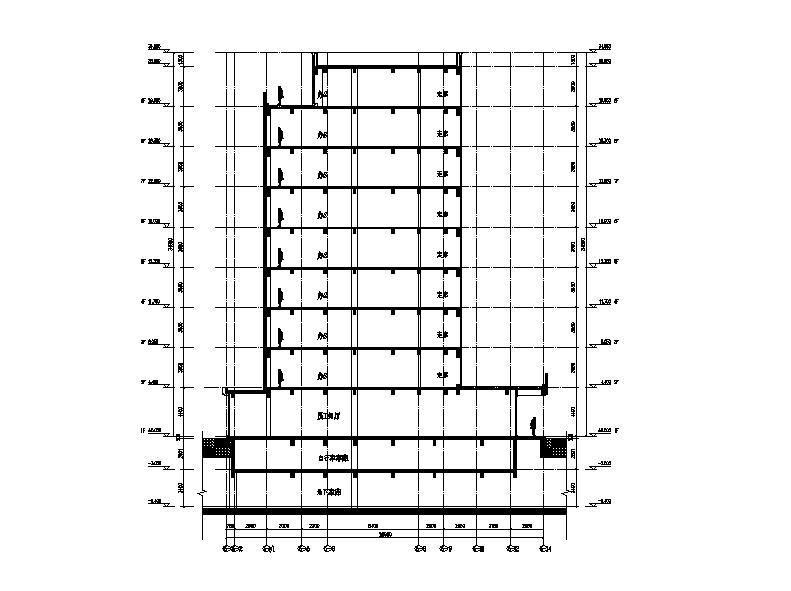 [浙江]高层框架结构幕墙立面商务办公楼建筑施工图施工图下载【ID:149958149】