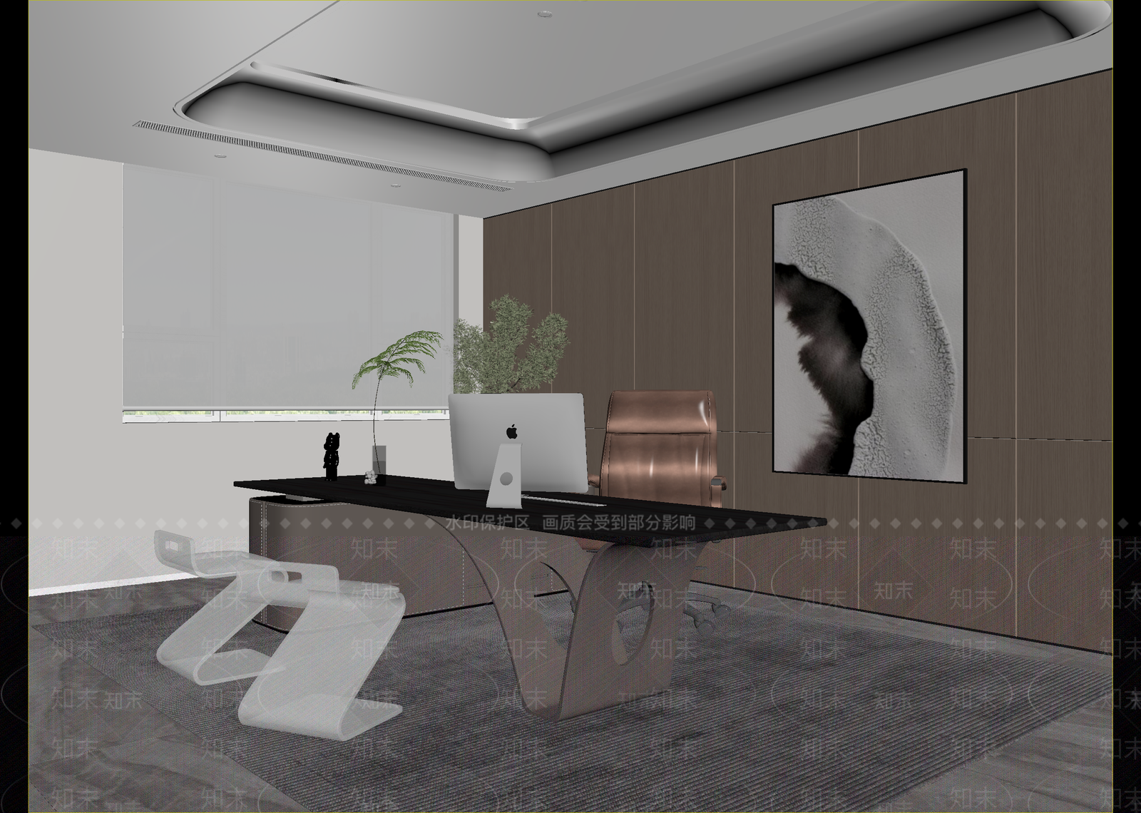 现代经理办公室3D模型下载【ID:1215013157】