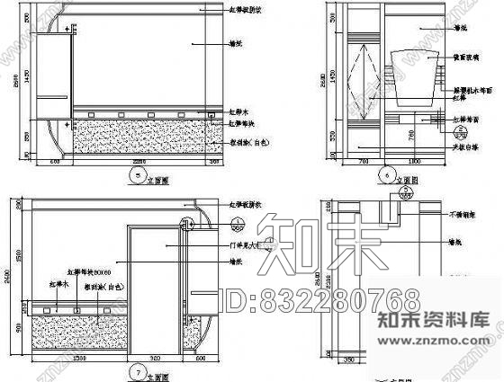 图块/节点VIP房立面图4cad施工图下载【ID:832280768】