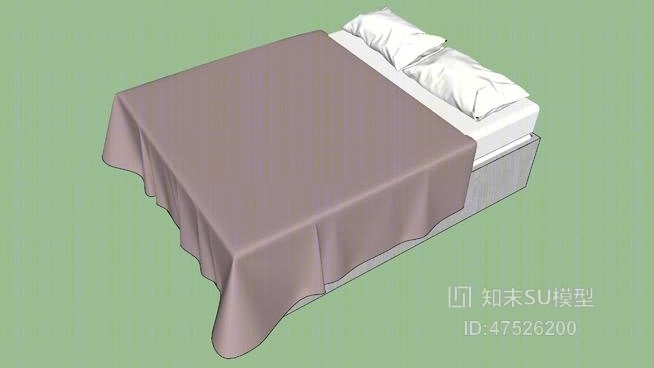 双人床SU模型下载【ID:518178231】