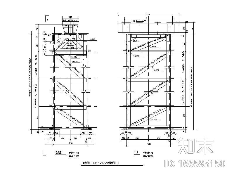 门式刚架结构节点详图CADcad施工图下载【ID:166595150】