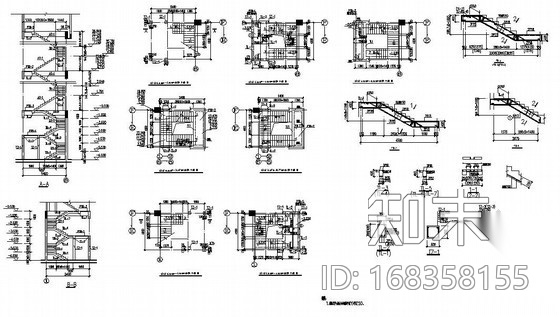 某三跑粱式楼梯节点详图cad施工图下载【ID:168358155】