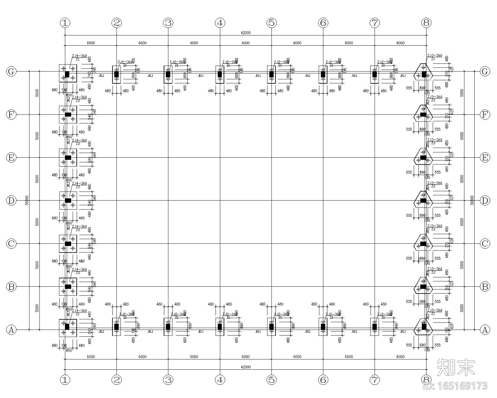 30米跨钢结构管桁架屋顶厂房施工图（CAD)施工图下载【ID:165169173】