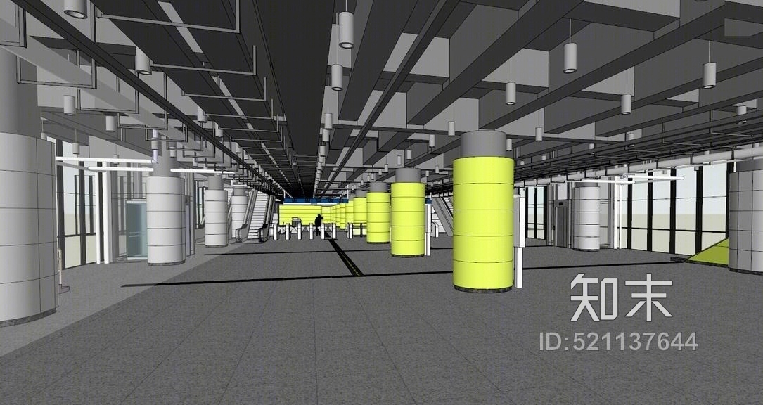 上海轻轨站台SU模型下载【ID:521137644】