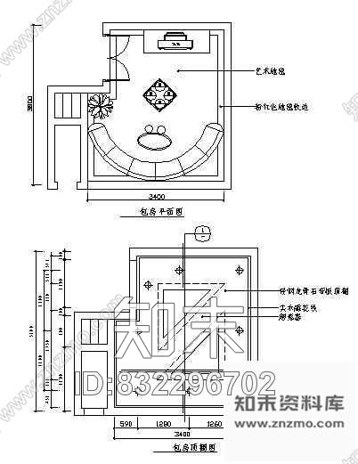 图块/节点KTV包房空间cad施工图下载【ID:832296702】