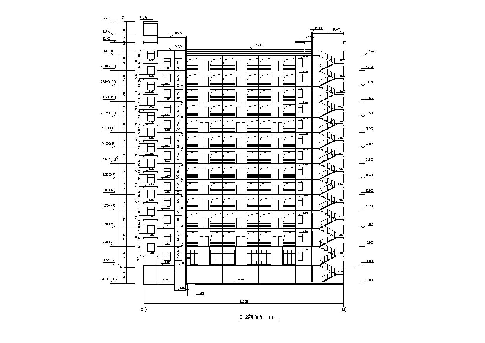 [广西]运动员公寓建筑施工图cad施工图下载【ID:166727173】