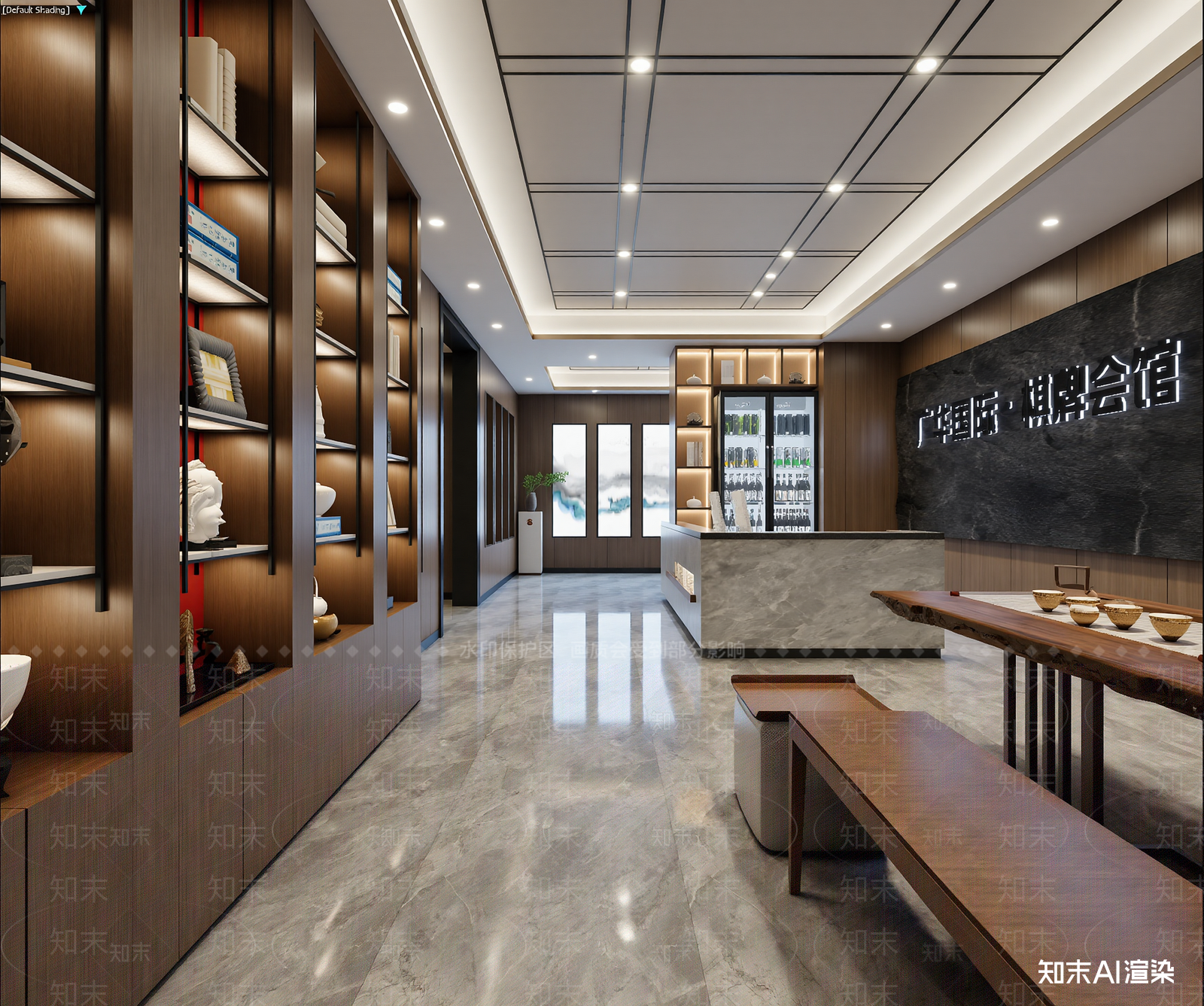 新中式接待室3D模型下载【ID:1213920017】