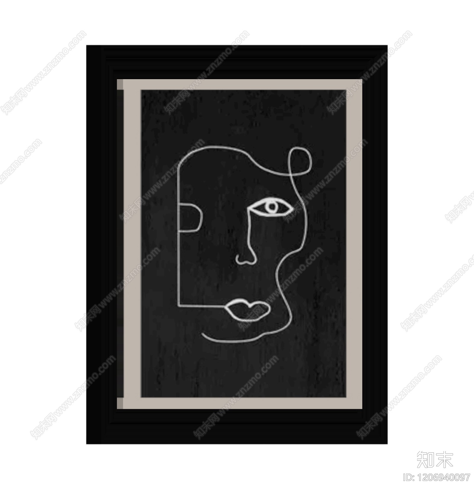 抽象人脸装饰画3D模型下载【ID:1206940097】