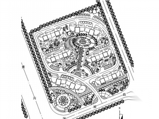 [上海]某居住区规划设计cad施工图下载【ID:166442172】