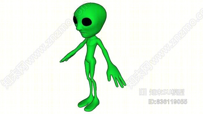 绿色外星人银SU模型下载【ID:836119055】