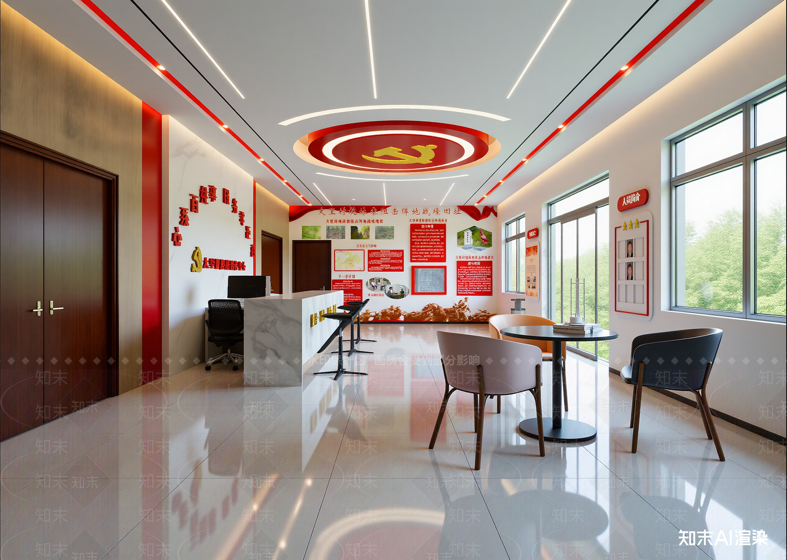 现代党建室3D模型下载【ID:1214782764】